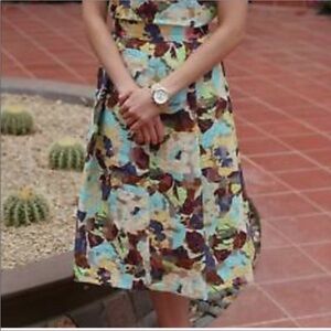 Zara floral and sheer a-line midi skirt Size Large New with tag